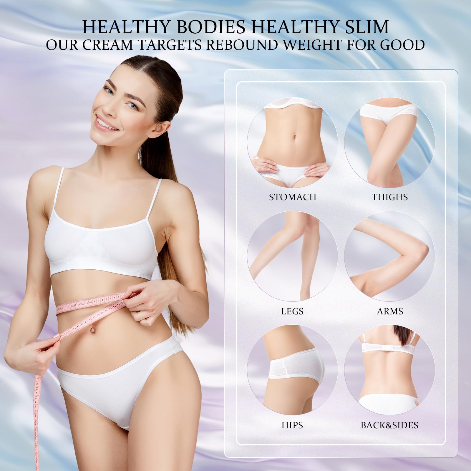 Texture légère de HOLYOM B Flat Belly Cream, absorption rapide.