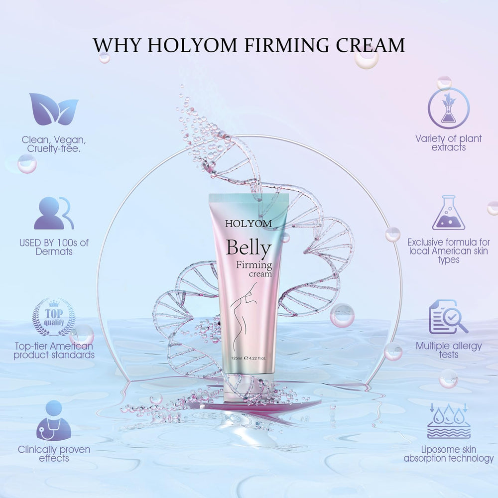 Hydratation en profondeur avec HOLYOM B Flat Belly Cream.