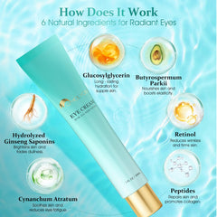 Texture soyeuse de HOLYOM Crème Yeux Avancée pour hydratation durable.