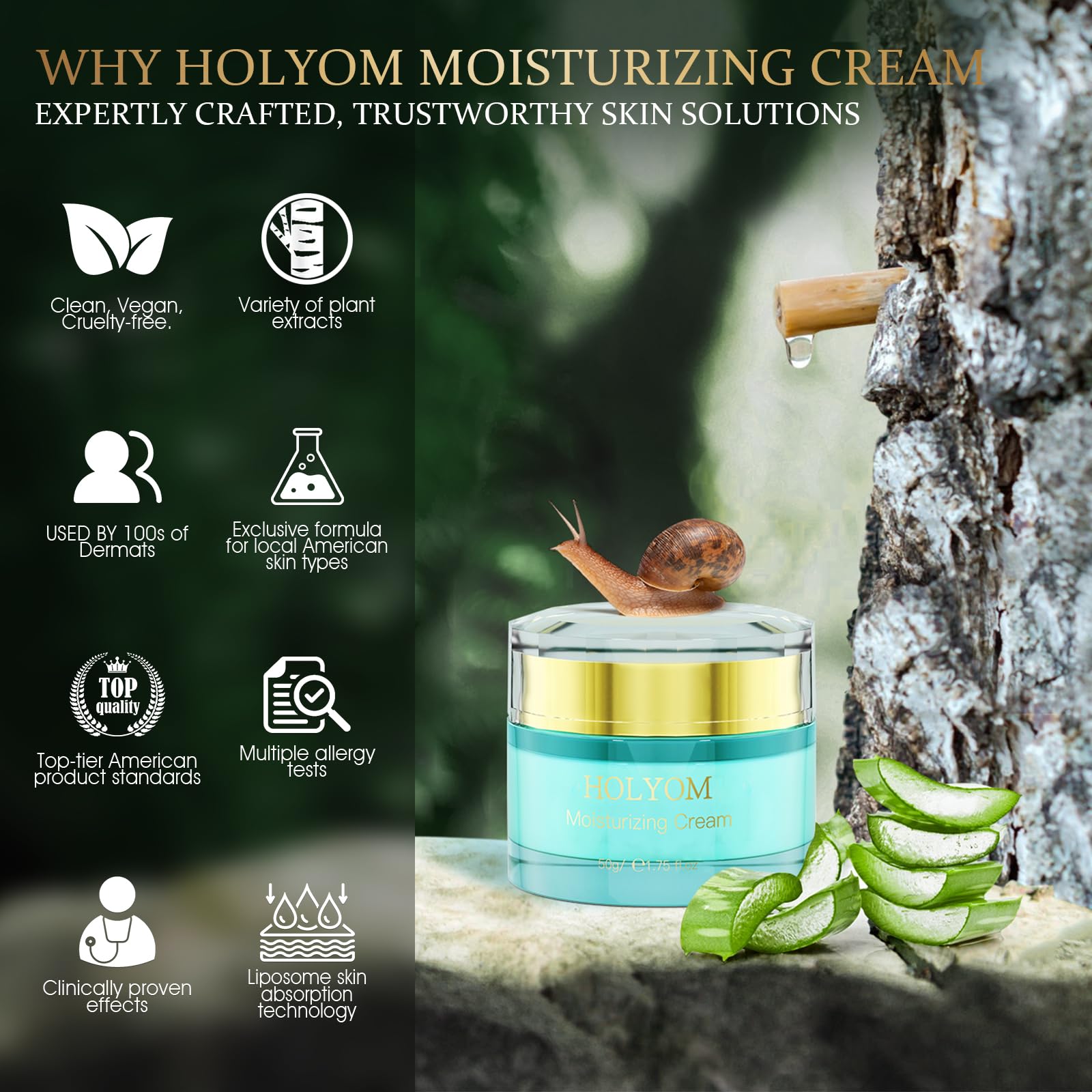 Formule HOLYOM Crepe Fix Creme sans parabènes et cruelty-free.