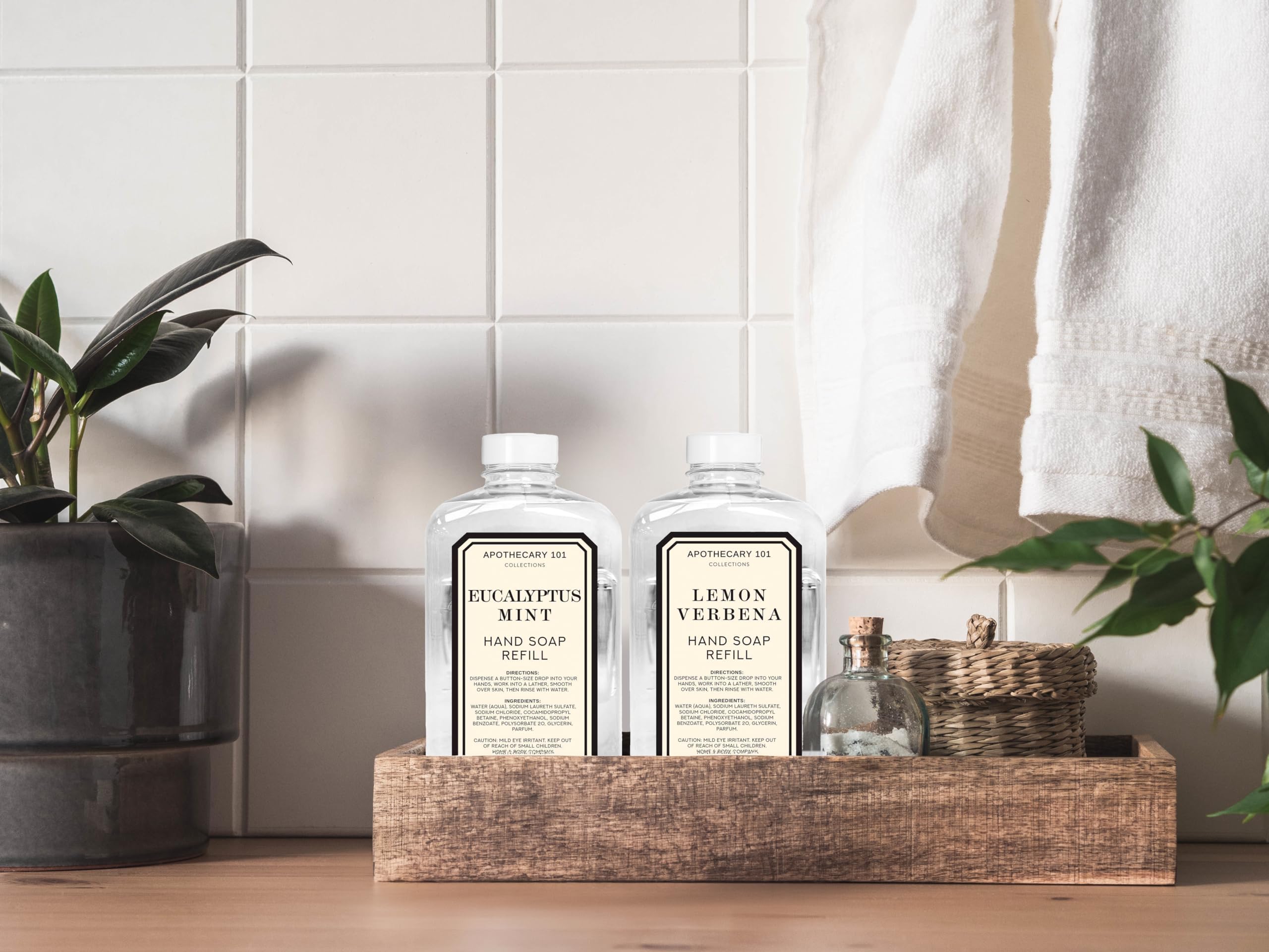 Home & Body Company Apothecary 101 eucalyptus menthe, fraîcheur revitalisante à chaque lavage.