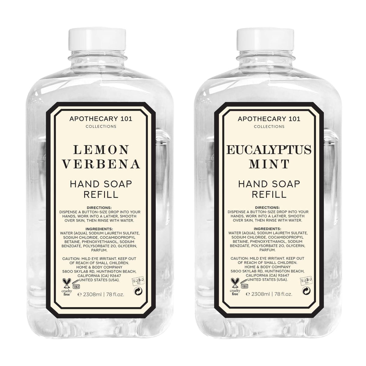 Home & Body Company Apothecary 101 verveine citronnée, parfum frais et longue tenue pour les mains.