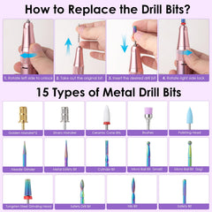 HOMEASY embouts meulage ongles 15 pour différentes formes