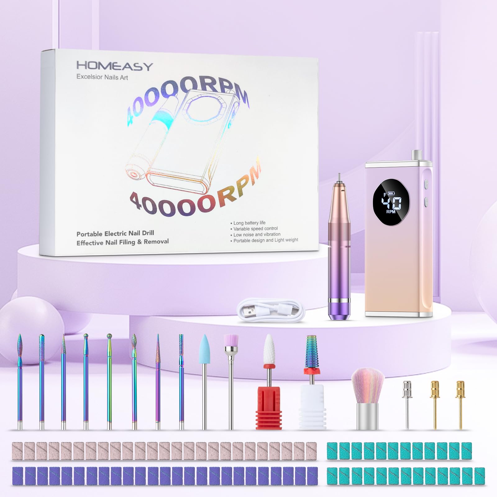 HOMEASY kit complet soin des ongles pour salon maison