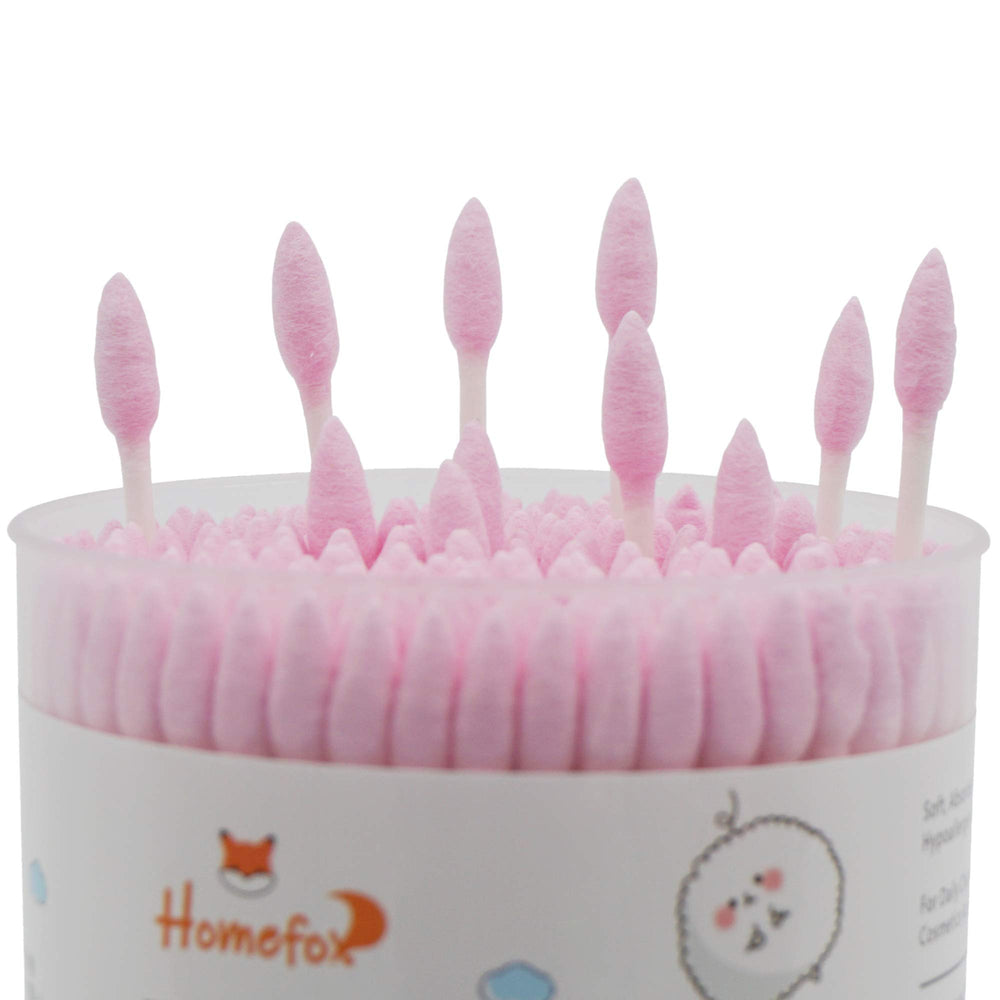HOMEFOX coton-tige rose tete ronde ideale pour corrections rapides.