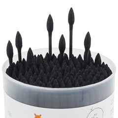 HOMEFOX coton-tiges charbon actif extrémité pointue pour nettoyage ciblé.