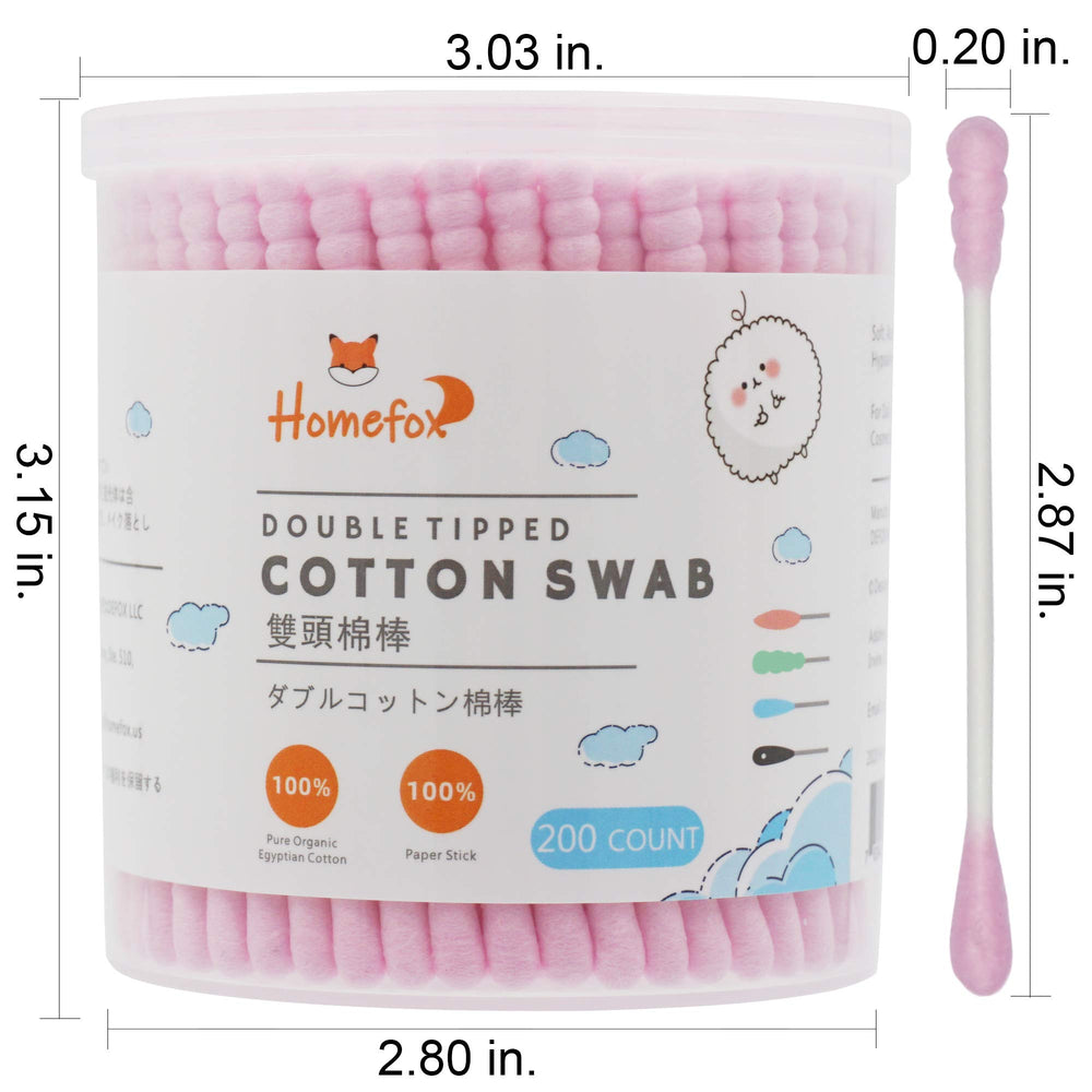 HOMEFOX cotons-tiges spiral roses – tête coton douce pour applications précises.