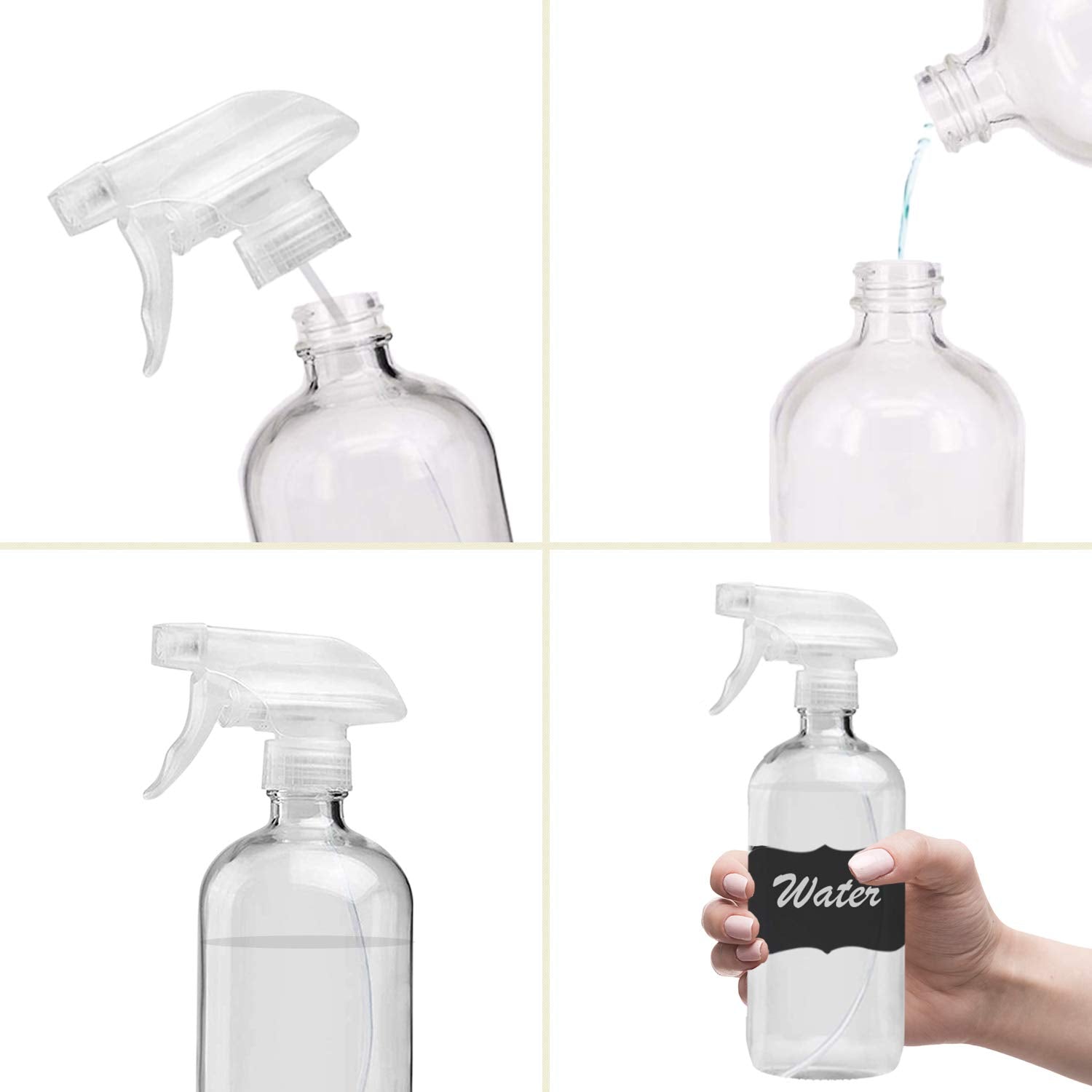 Solution écologique: bouteille spray en verre Homeries réutilisable et sans plastique.