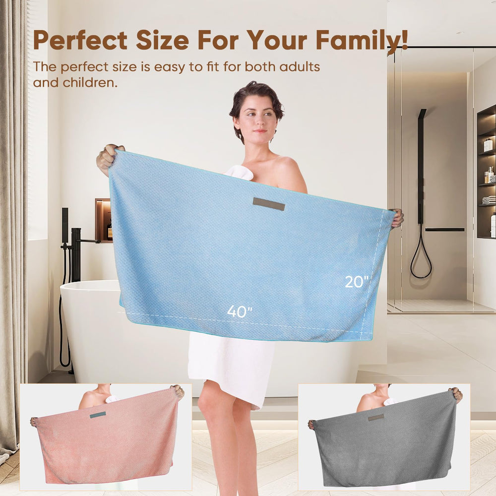 HOMEXCEL lot de 5 serviettes cheveux microfibre, polyvalent voyage.