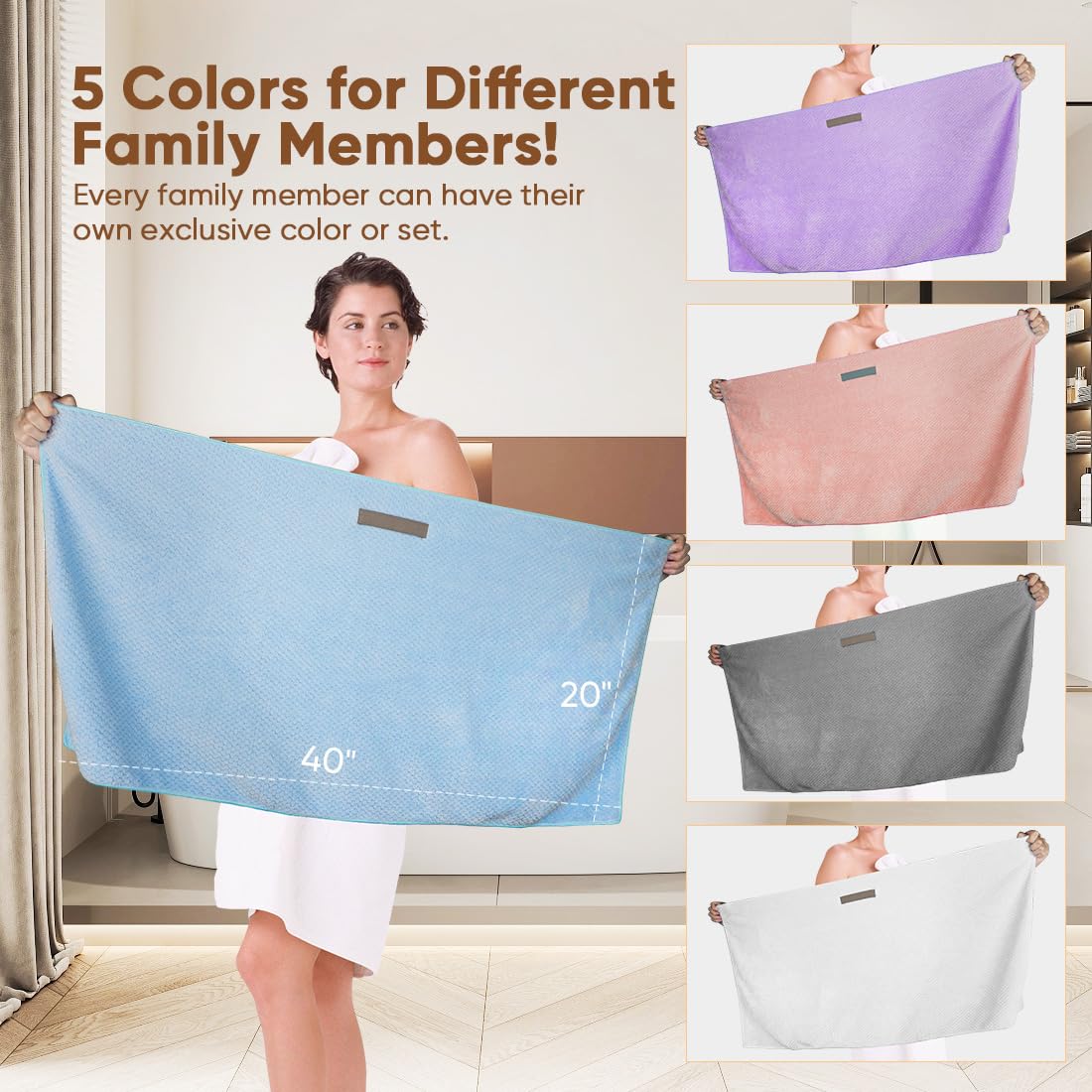 HOMEXCEL serviette microfibre usage quotidien, léger et pratique en voyage.