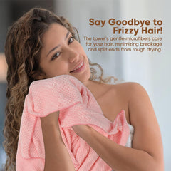 HOMEXCEL serviette microfibre anti-frizz, contrôle des frisottis sans frottement.