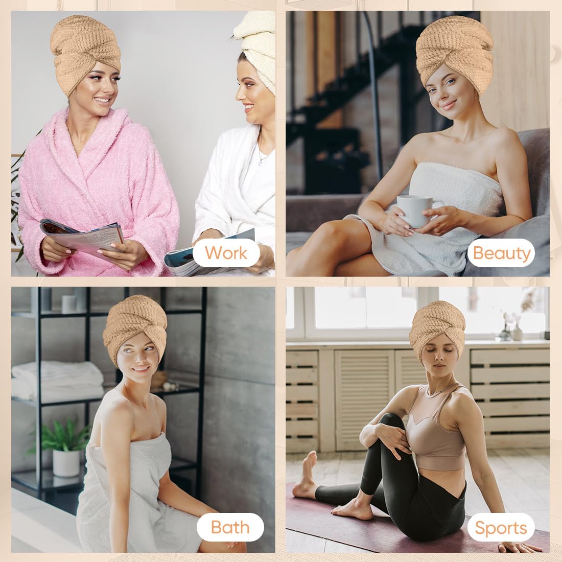 HOMEXCEL couverture rapide pour cheveux bouclés et épais après lavage