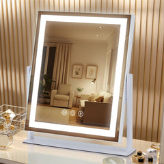 Miroir vanité Homtang LED vue avant nette pour maquillage précis