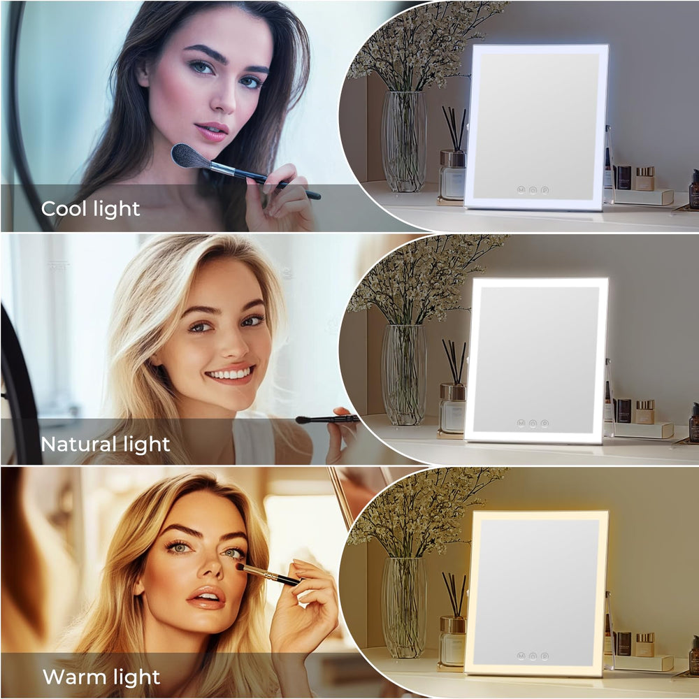 Miroir Homtang avec éclairage et 3 modes lumineux pour looks différents