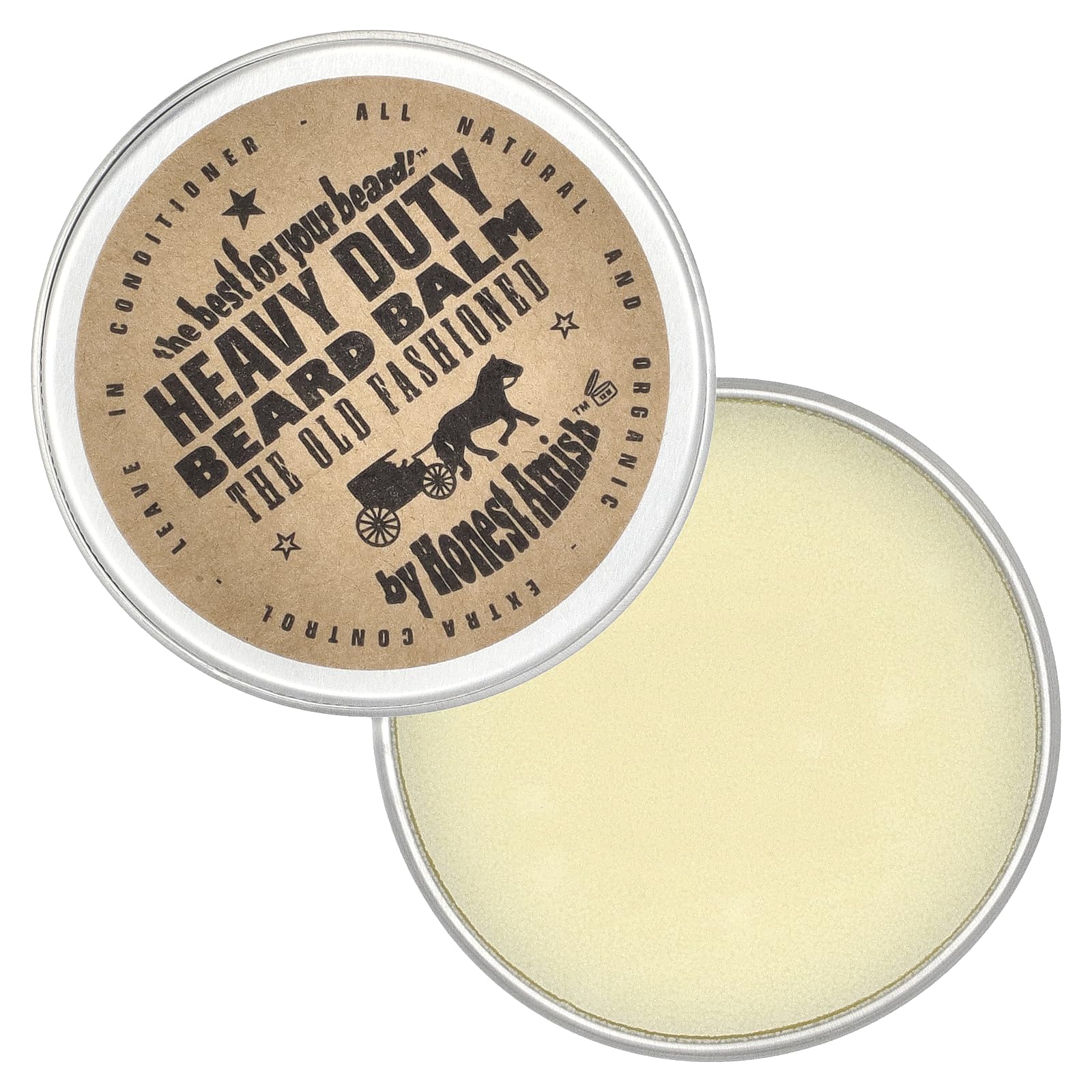 Routine quotidienne avec le baume Honest Amish pour une barbe soignée.