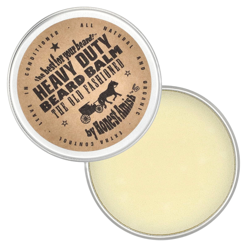 Routine quotidienne avec le baume Honest Amish pour une barbe soignée.