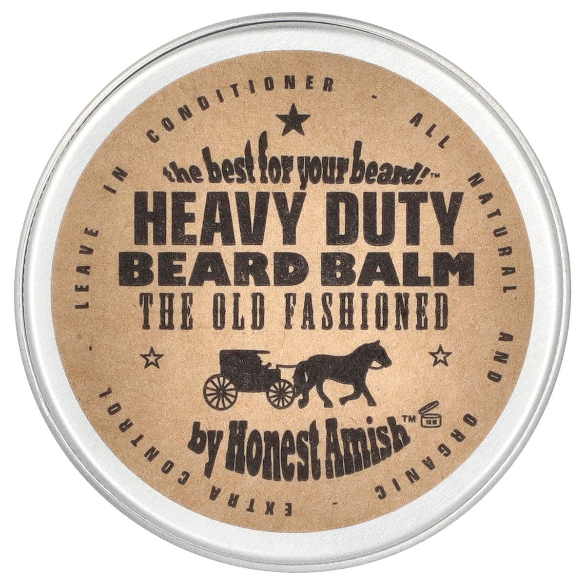 Baume Honest Amish et flacon de 2 oz pour barbe, soin fortifiant.