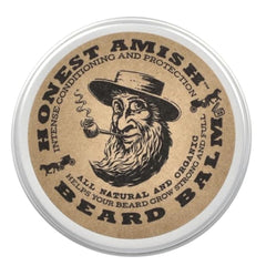 Honest Amish Baume Barbe Pot Métal 2-Onces : soin nourrissant et démêlant.