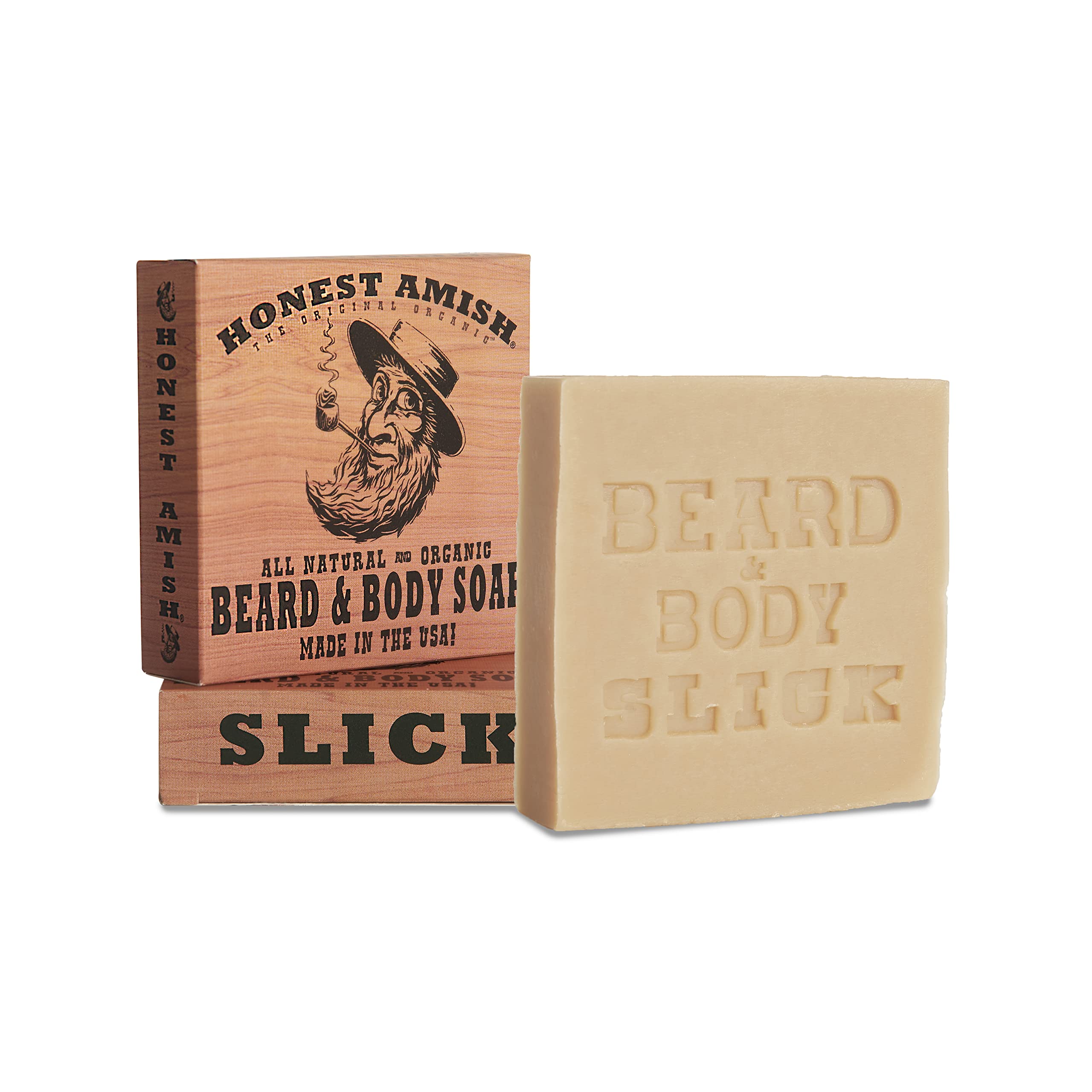Honest Amish Slick – mousse riche pour barbe et peau propres.