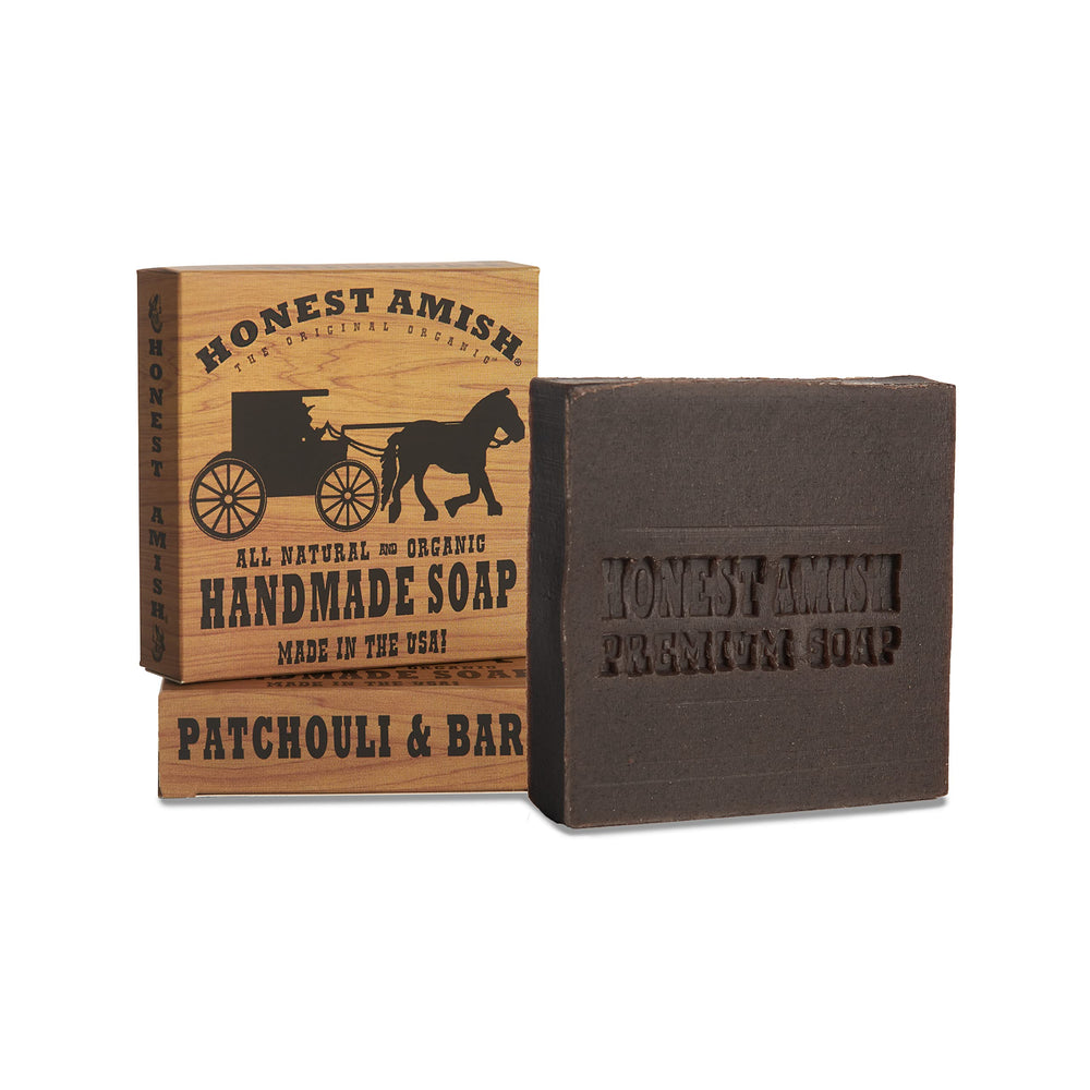 Honest Amish Savon Patchouli Tranche — nettoyage en douceur et peau hydratée.