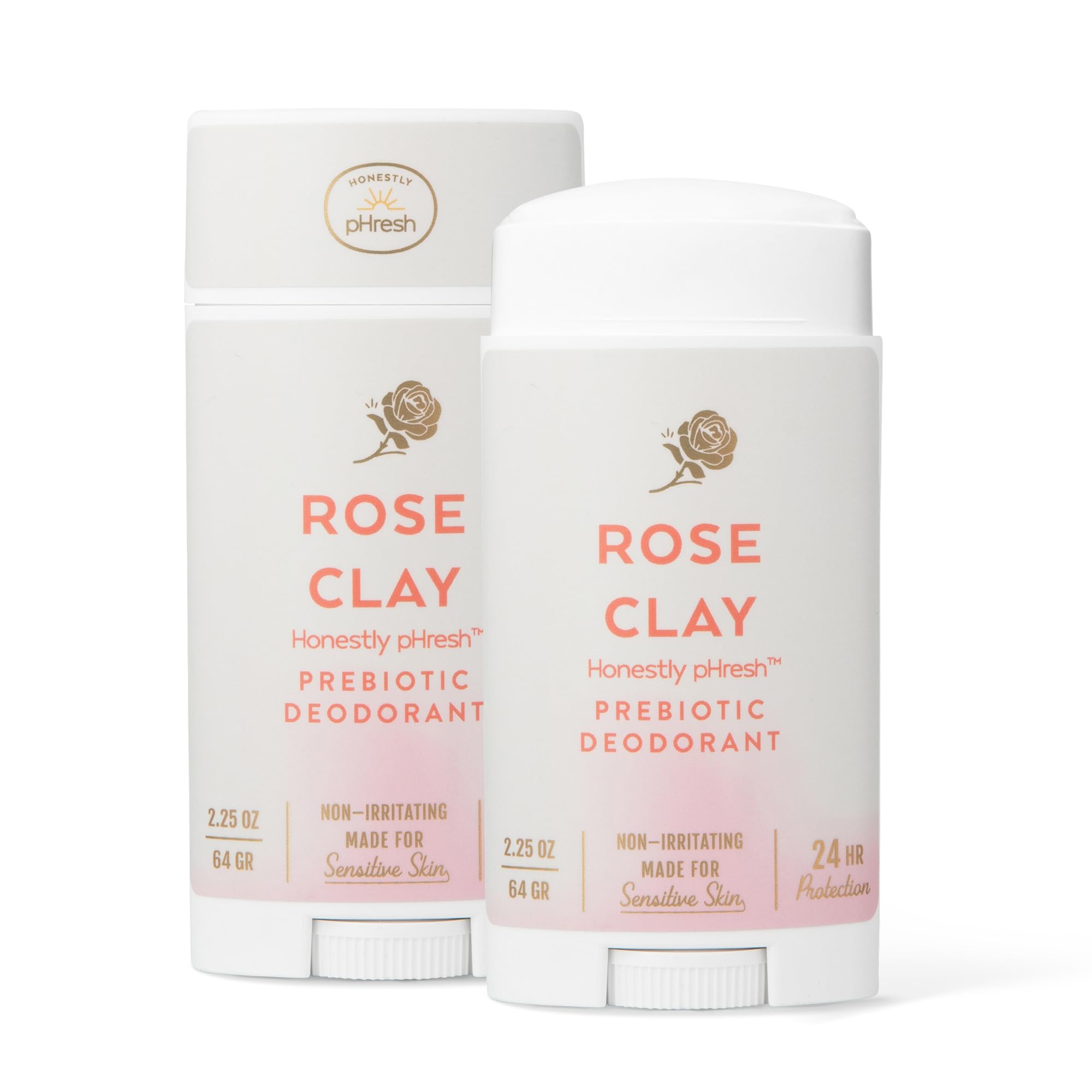 Honestly pHresh déodorant rose argile en bouteille, fraîcheur durable tout au long de la journée.