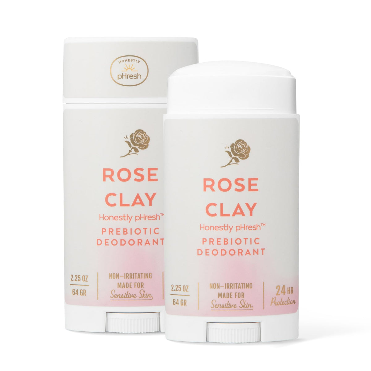 Honestly pHresh déodorant rose argile en bouteille, fraîcheur durable tout au long de la journée.