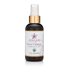 Honey Girl Organics – Bouteille du nettoyant visage, démaquillage en douceur et hydratation.