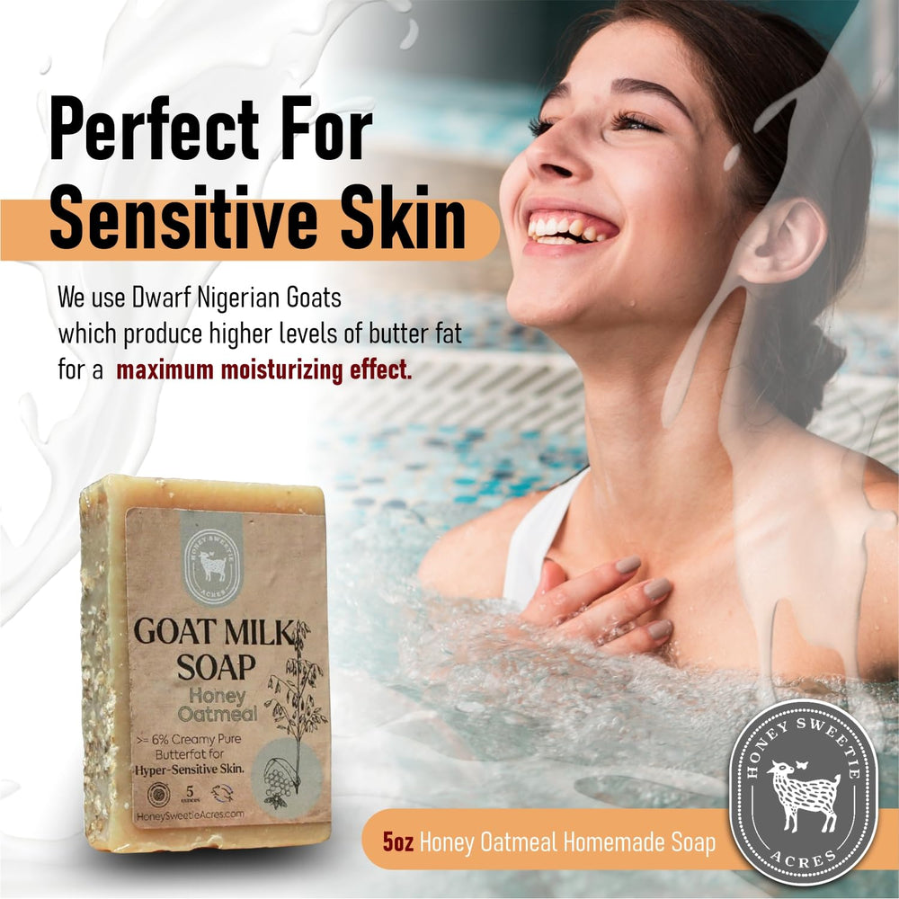 Savon Honey Sweetie Acres, vue des ingredients-ferme-lait-chevre: lait frais nourrissant.