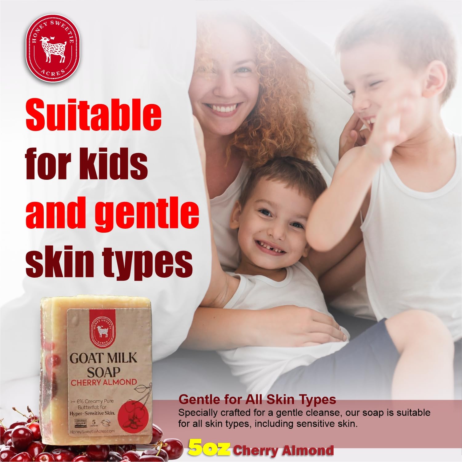 Honey Sweetie Acres – usage quotidien, savon artisanal purifiant et hydratant.