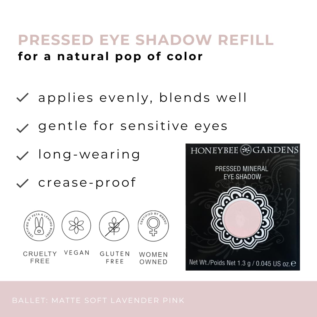 Honeybee Gardens couleur lavande pale mate sur paupiere pour une tenue longue durée.
