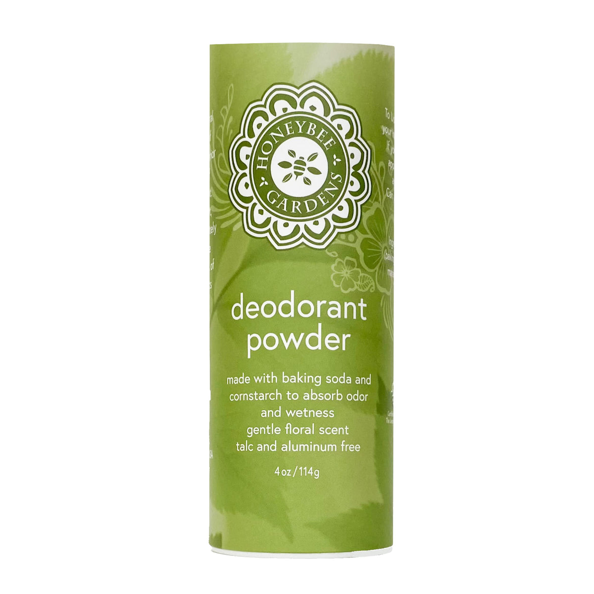 Honeybee Gardens Déodorant Poudre, bouteille prête à l’emploi pour application douce et rapide.