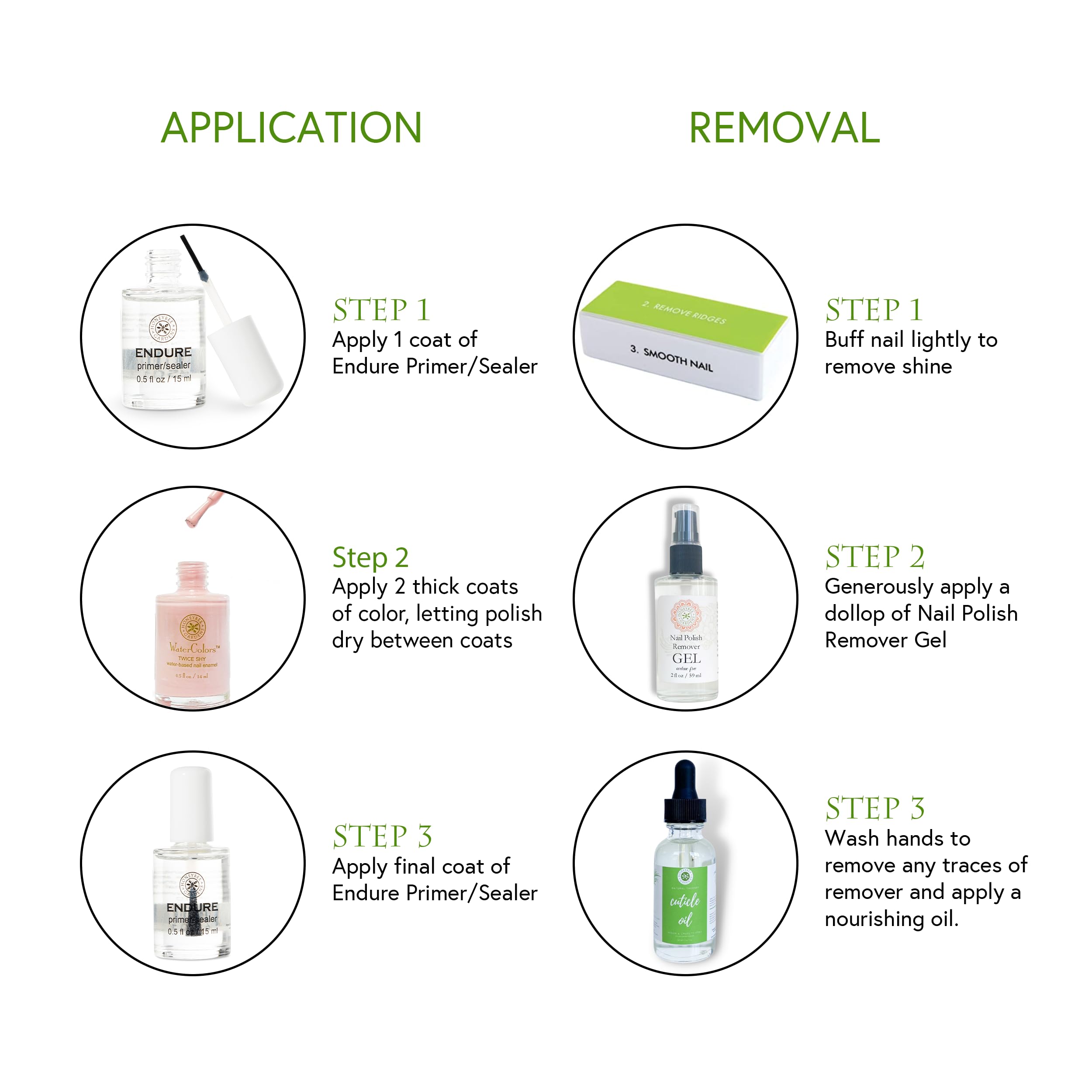 Honeybee Gardens vernis eau basee certification sans cruauté animale – sans ingrédients d’origine animale.