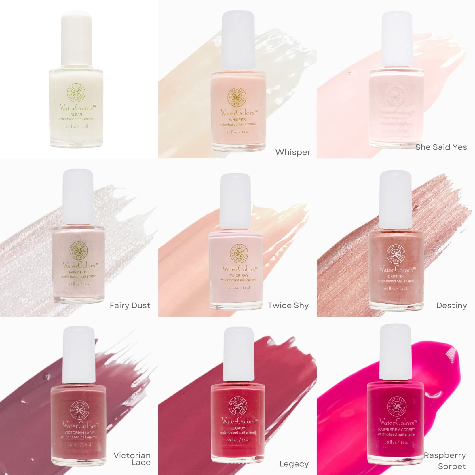 Honeybee Gardens vernis eau basee teintes vibrantes – exprimez votre style avec facilité.