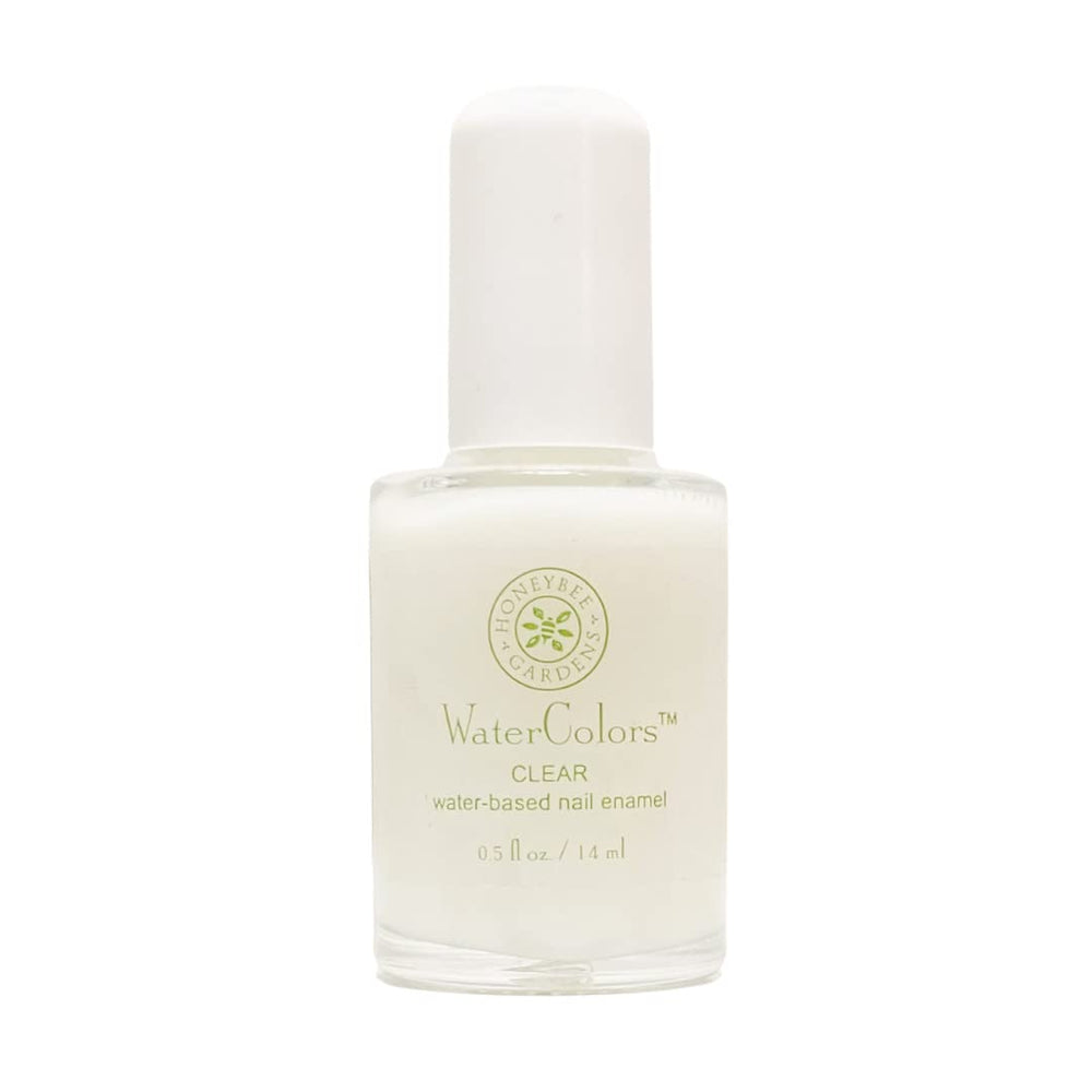 Honeybee Gardens vernis eau basee incolore bouteille – application facile et sans odeur.