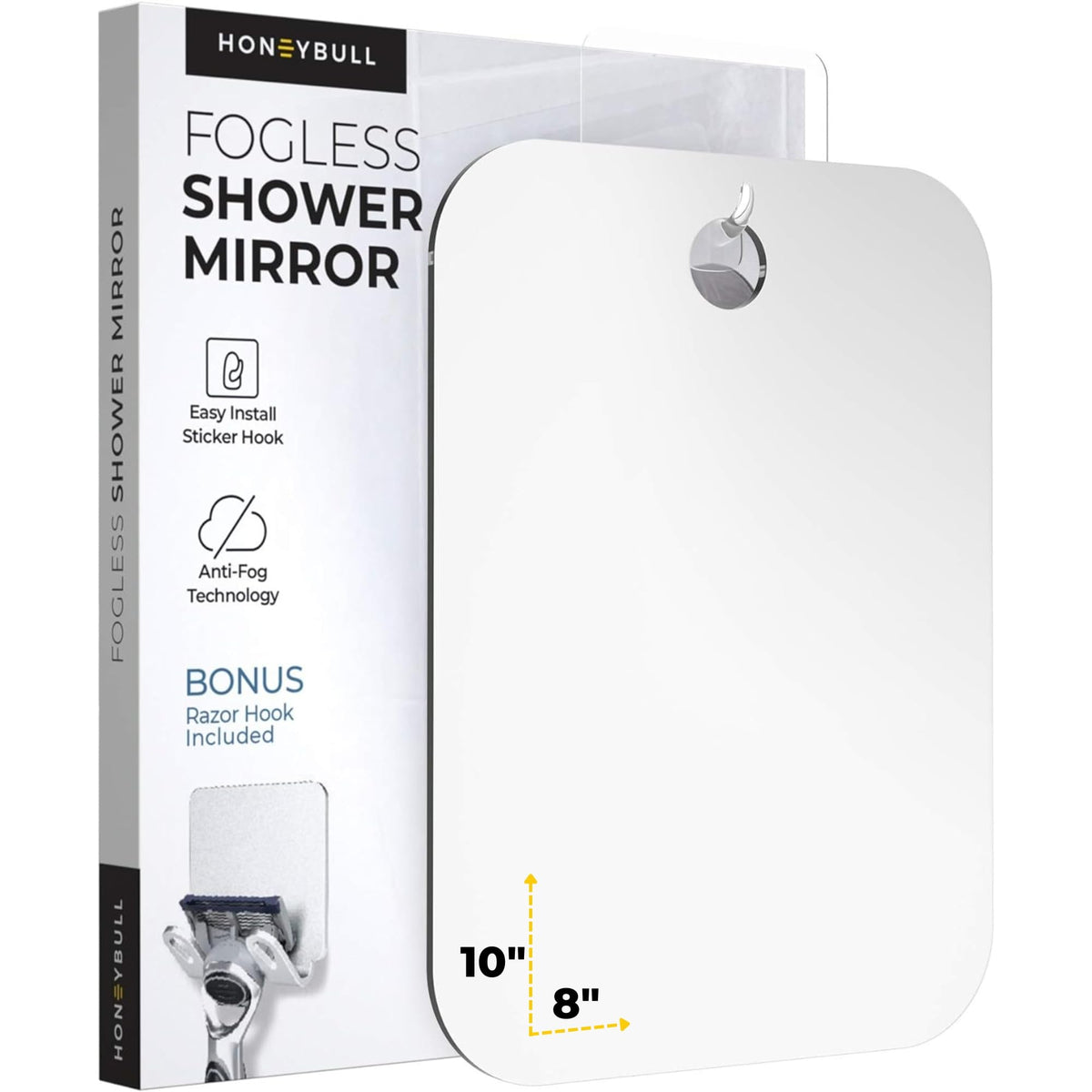 HoneyBULL Miroir douche anti-buée pour un rasage clair