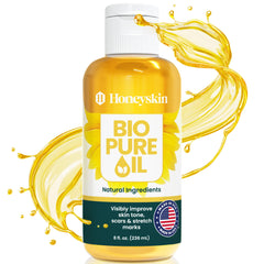 Honeyskin Bio Pure – bouteille d'huile corporelle, hydratation durable pour la peau.