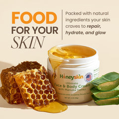 Crème corps Honeyskin au miel, soin nourrissant.