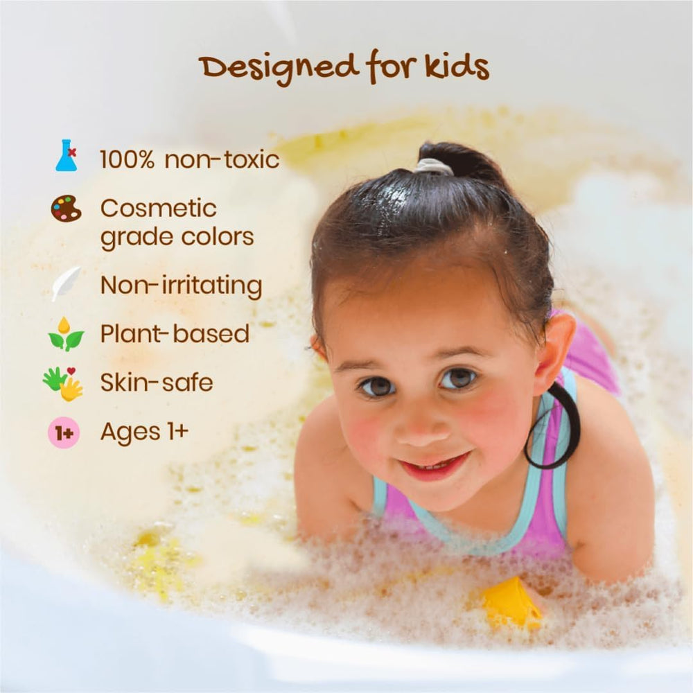 Honeysticks Bain bulles jaune : mélange coloré et éducatif lors du bain.