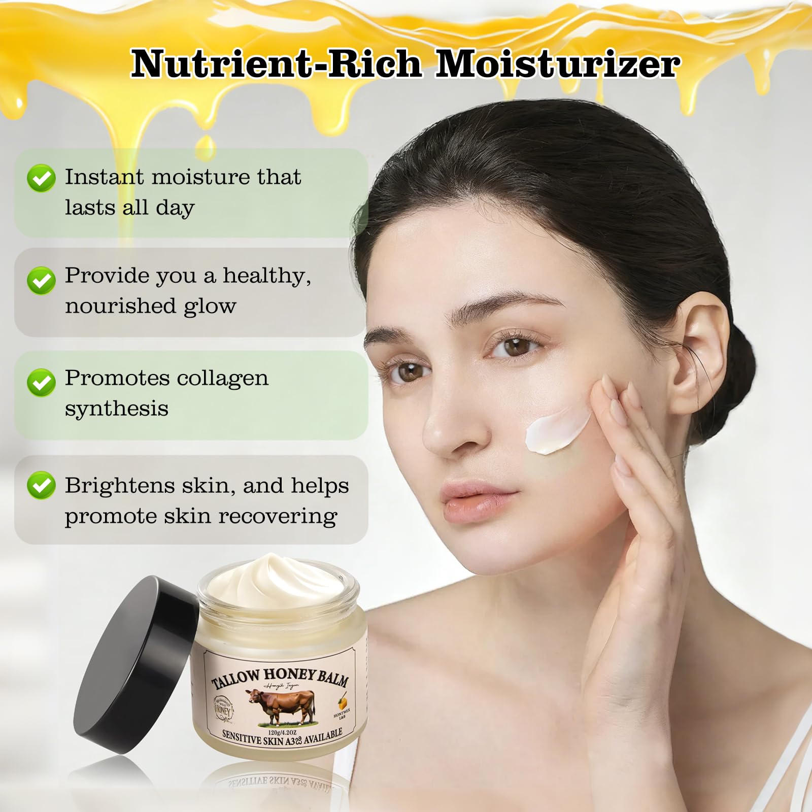 Ingrédients naturels HONGIK INGUN: miel cru et cire d’abeille, hydratation durable.