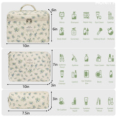 Ensemble honitty de trois trousses florales, formats variés pour organiser les soins