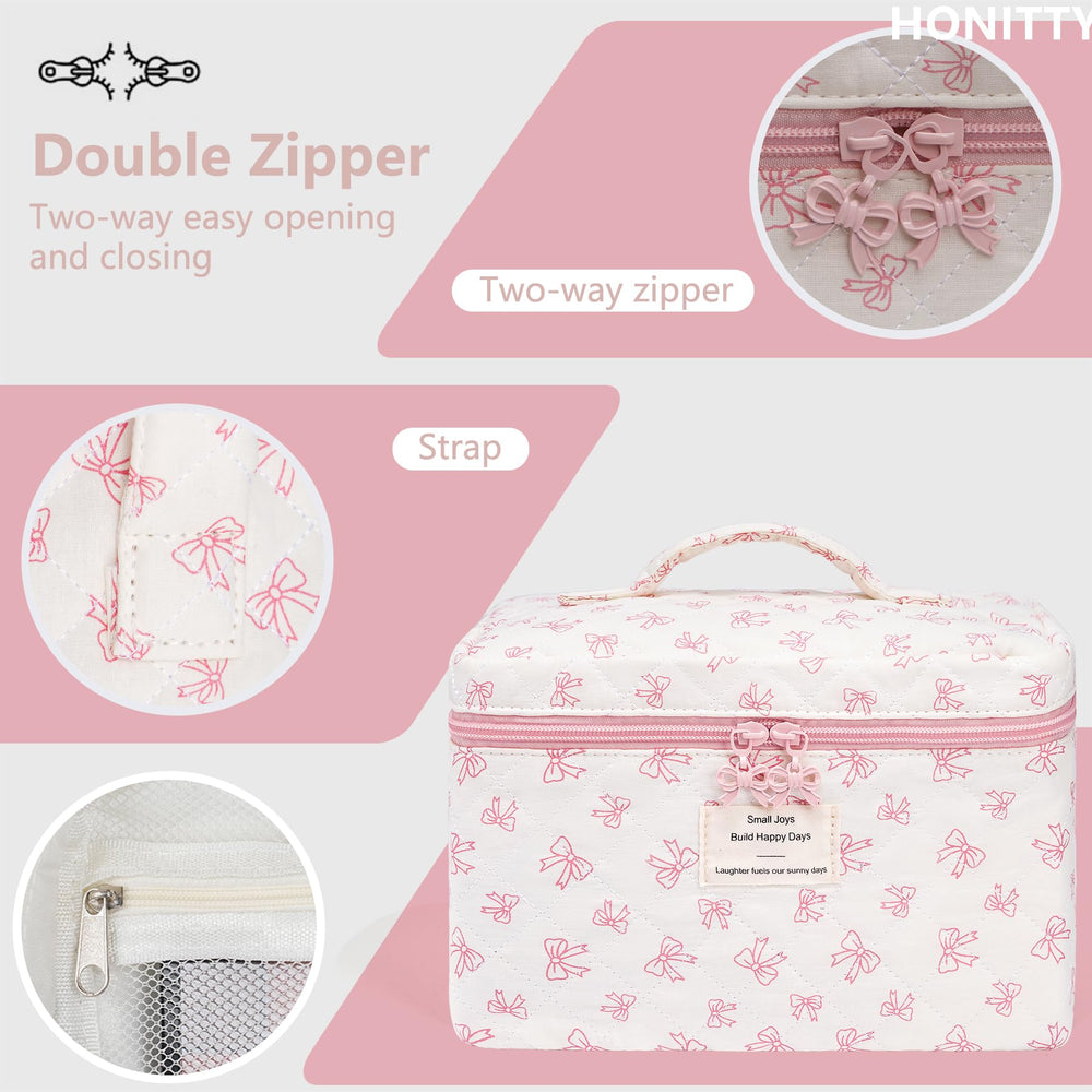 Honitty etui cosmetiques voyage matelassé fleurs – petite taille pour voyage.