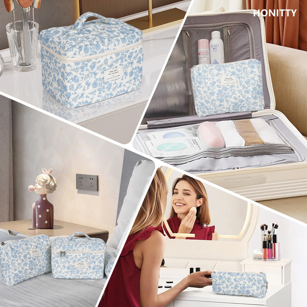 Cadeau parfait: sac Honitty floral pour soin beauté.