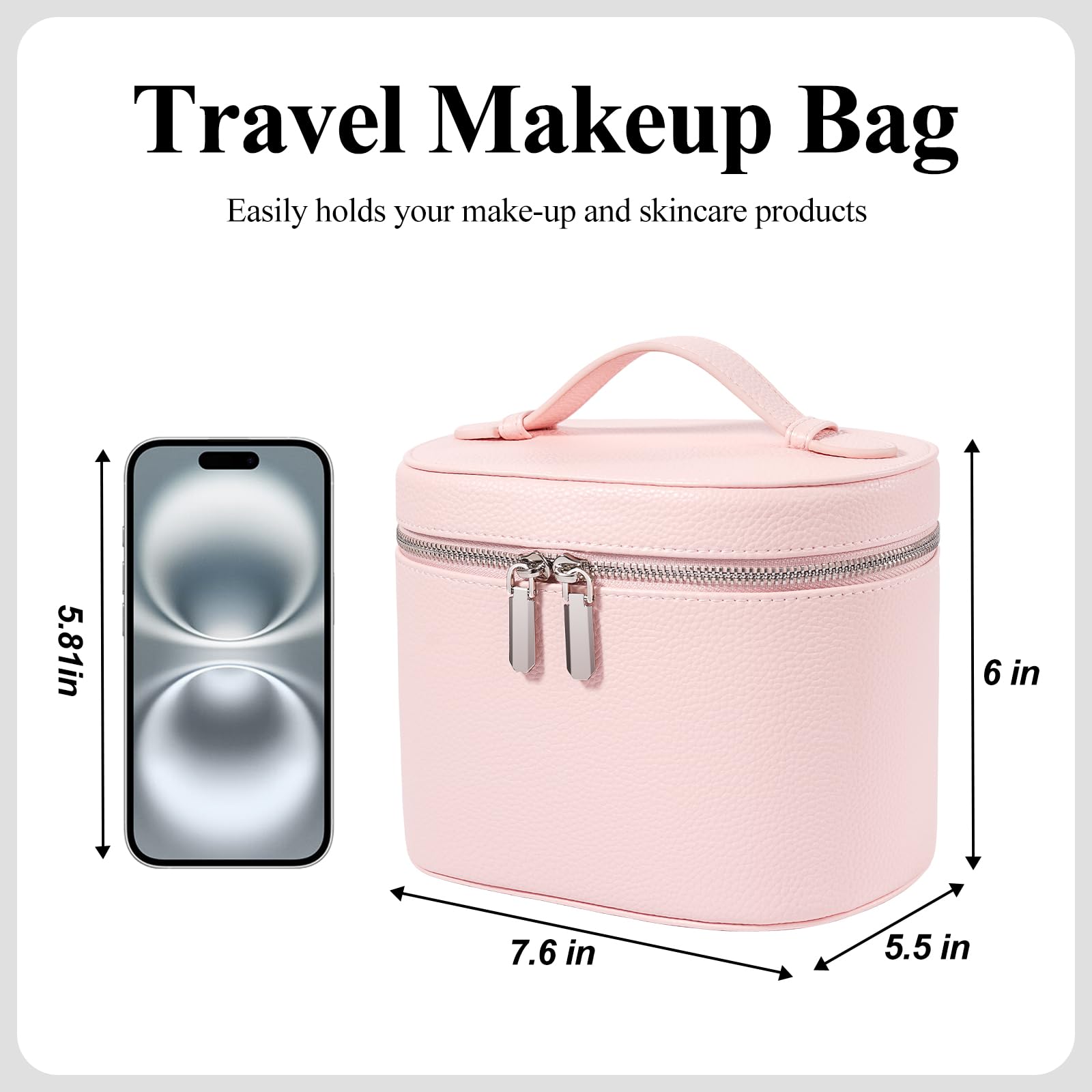 Honitty Organisateur cosmétiques portable avec poignée pour déplacements