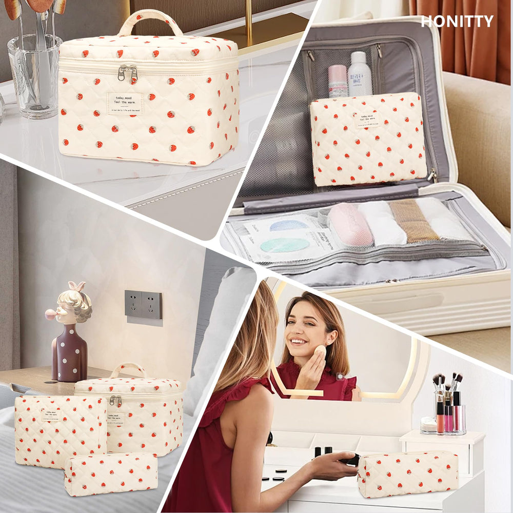 honitty objets beauté matelassé fleurs, protège et range facilement