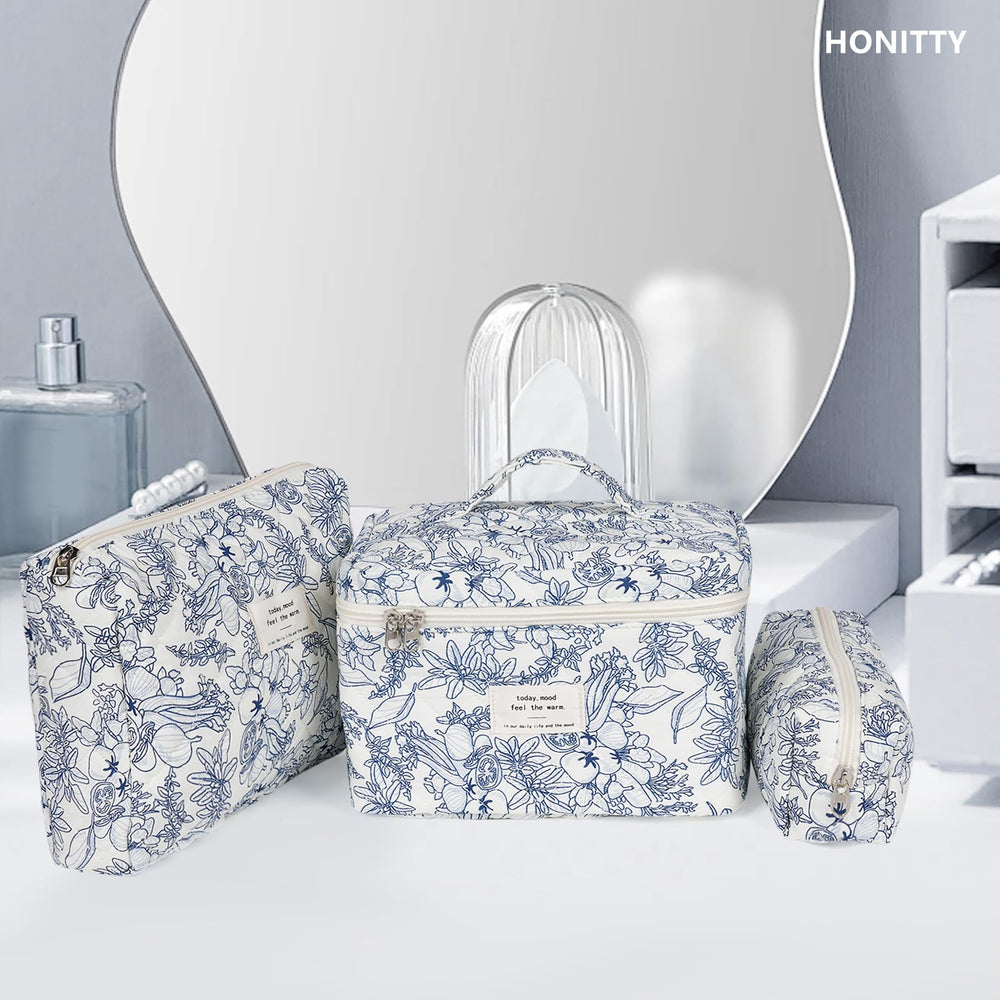 Honitty rangement beauté patchwork floral – idéal pour bureau et maison