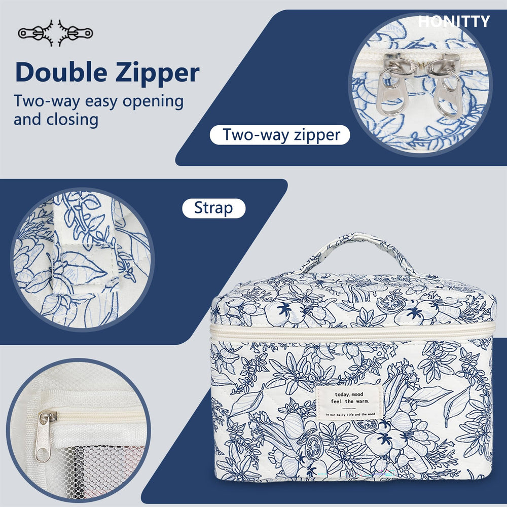 Honitty sac voyage maquillage patchwork floral – léger et durable