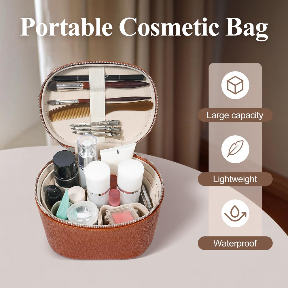 Honitty Trousse maquillage avec bande élastique dans le couvercle pour pinceaux et accessoires.
