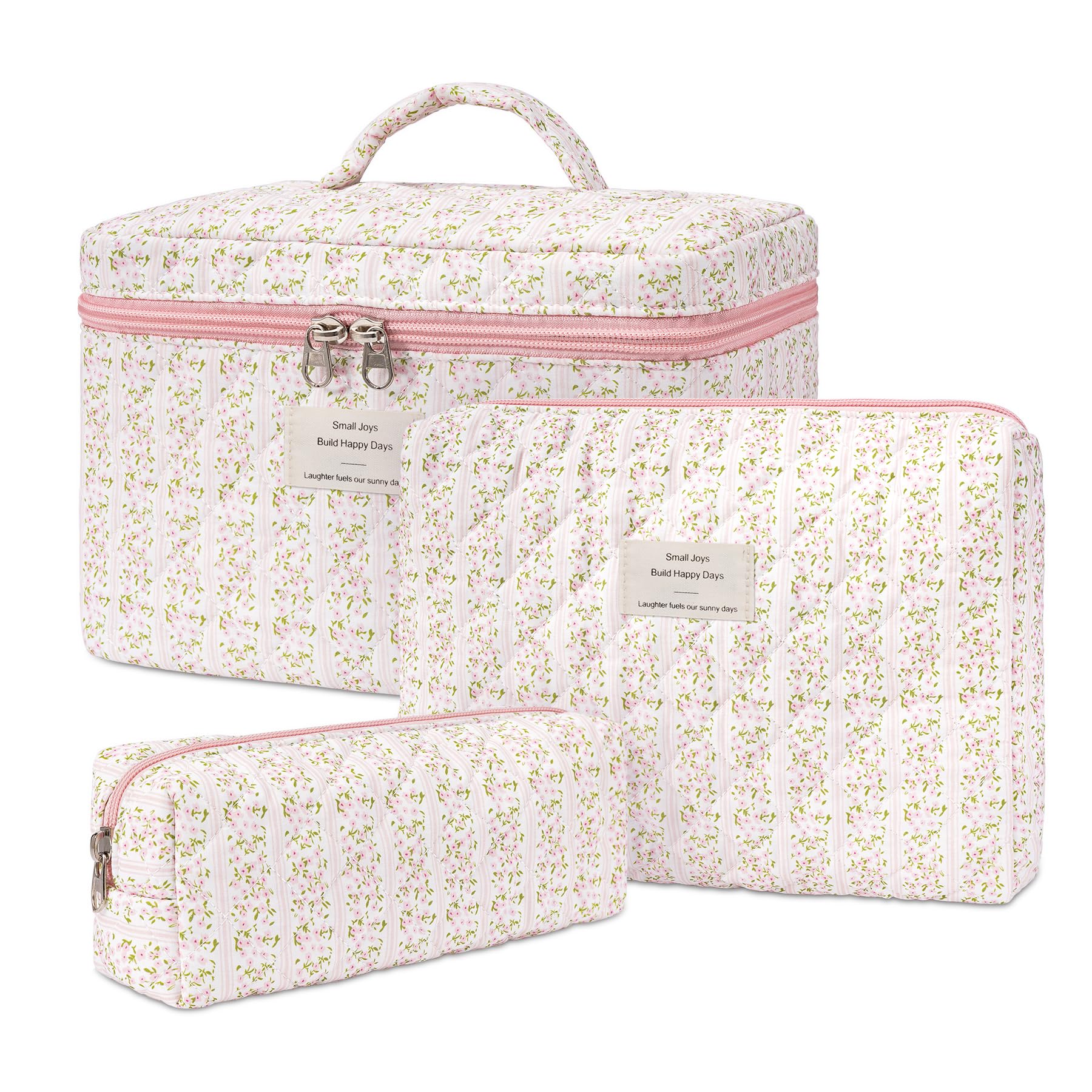 Trousse honitty matelassée fleurs grande, rangement pratique pour voyage et quotidien.