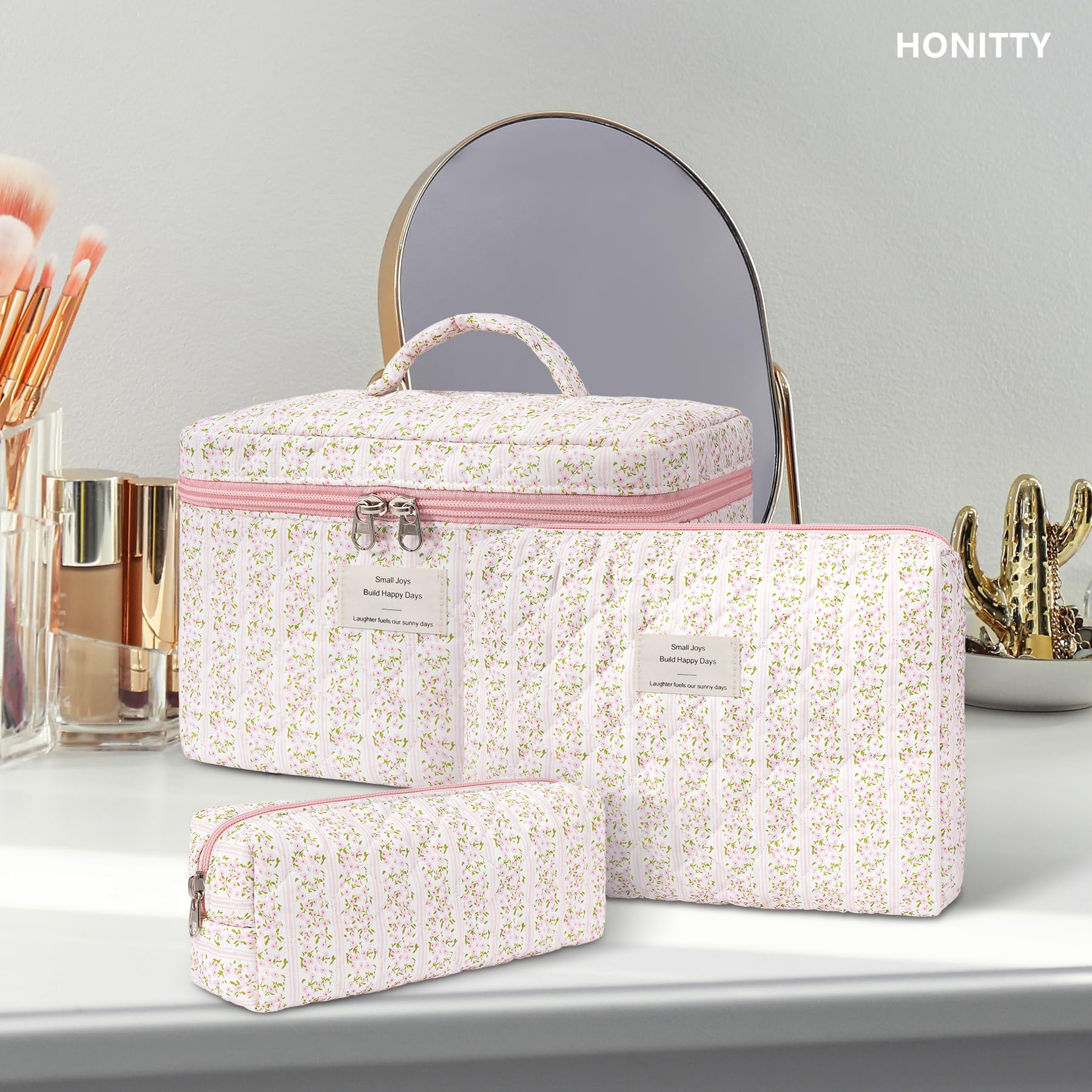 Poches polyvalentes honitty, rangement quotidien pour produits de soin et maquillage.