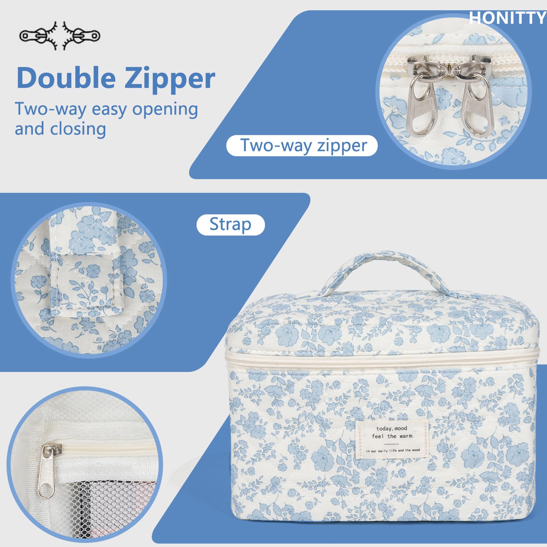 Honitty florale quilté, finition durable et nettoyage facile pour une longue vie.